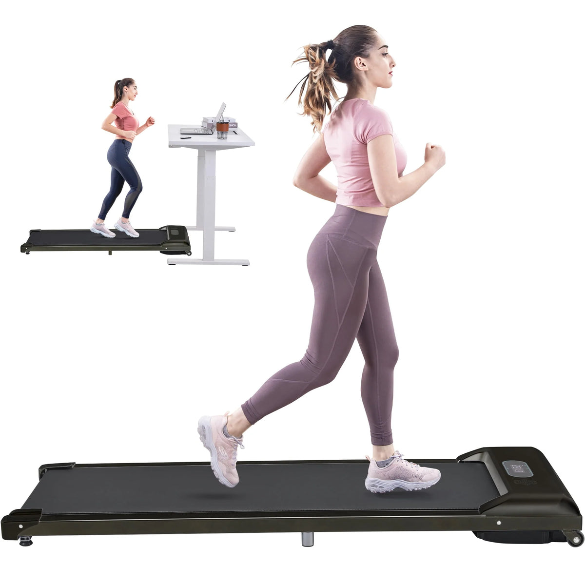 2 IN 1 Under Desk Treadmill 2.5Hp Pink J726