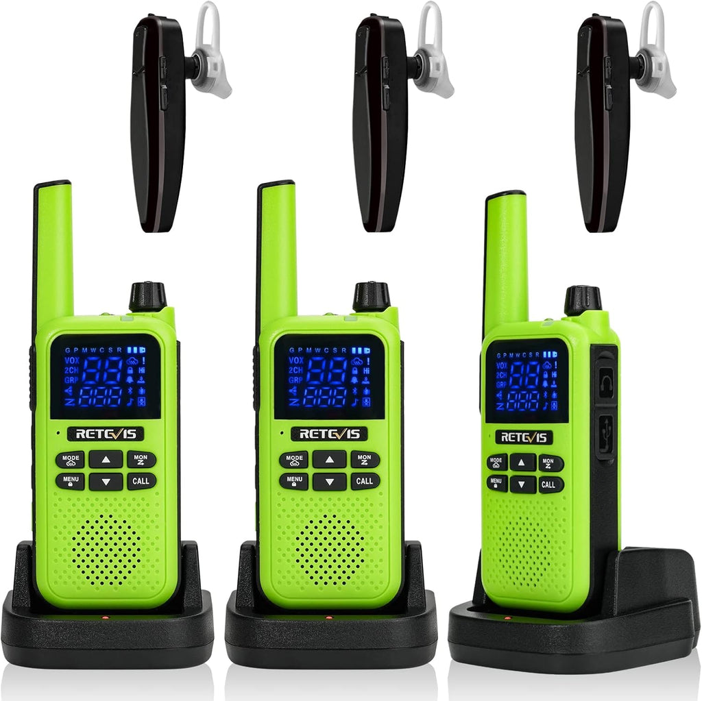 Green Bluetooth Walkie Talkies, 3Pcs D841804