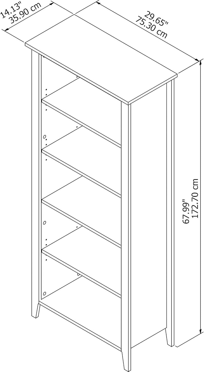 Black 5 Shelf Bookcase K824644