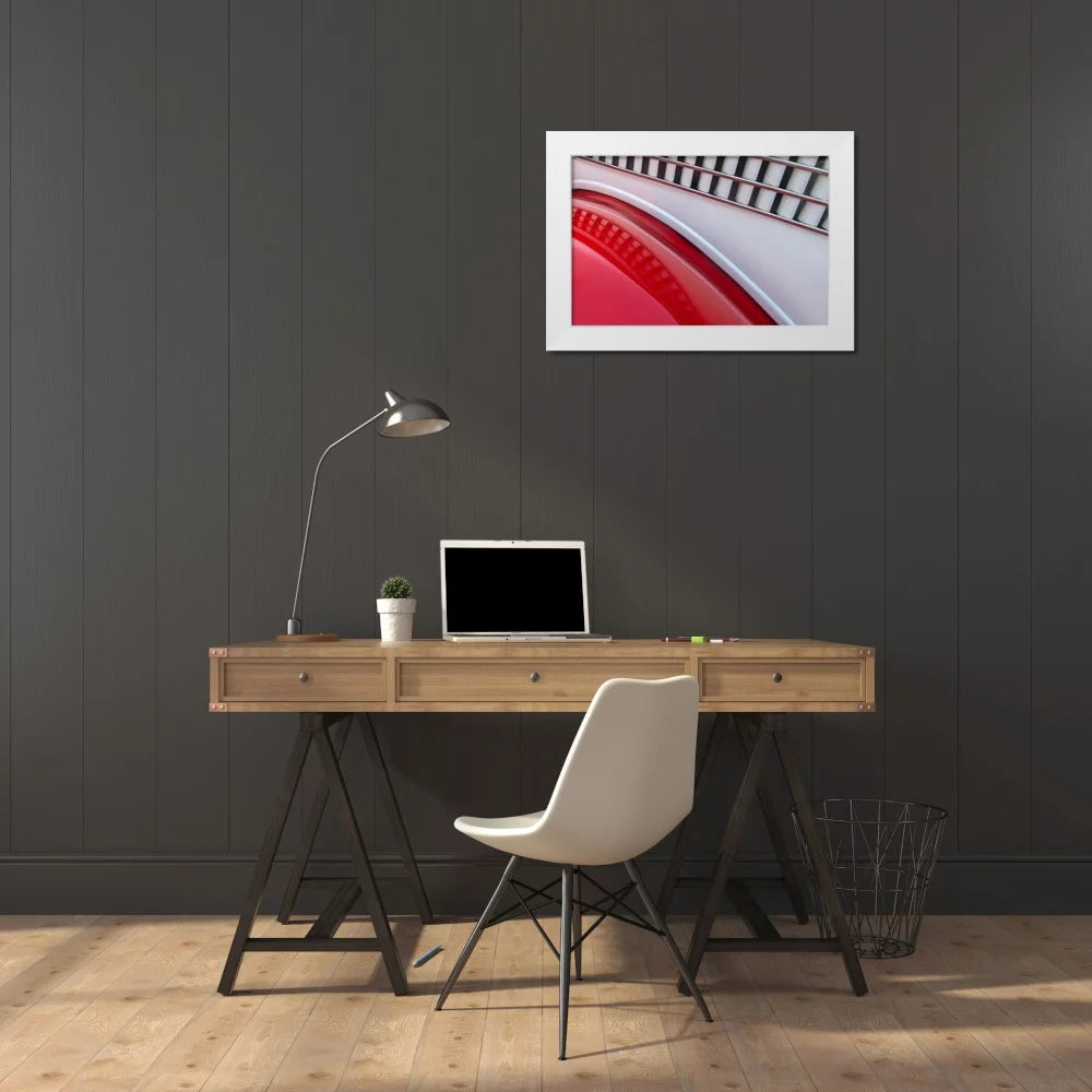 White Modern Wood Framed Art Print J18836