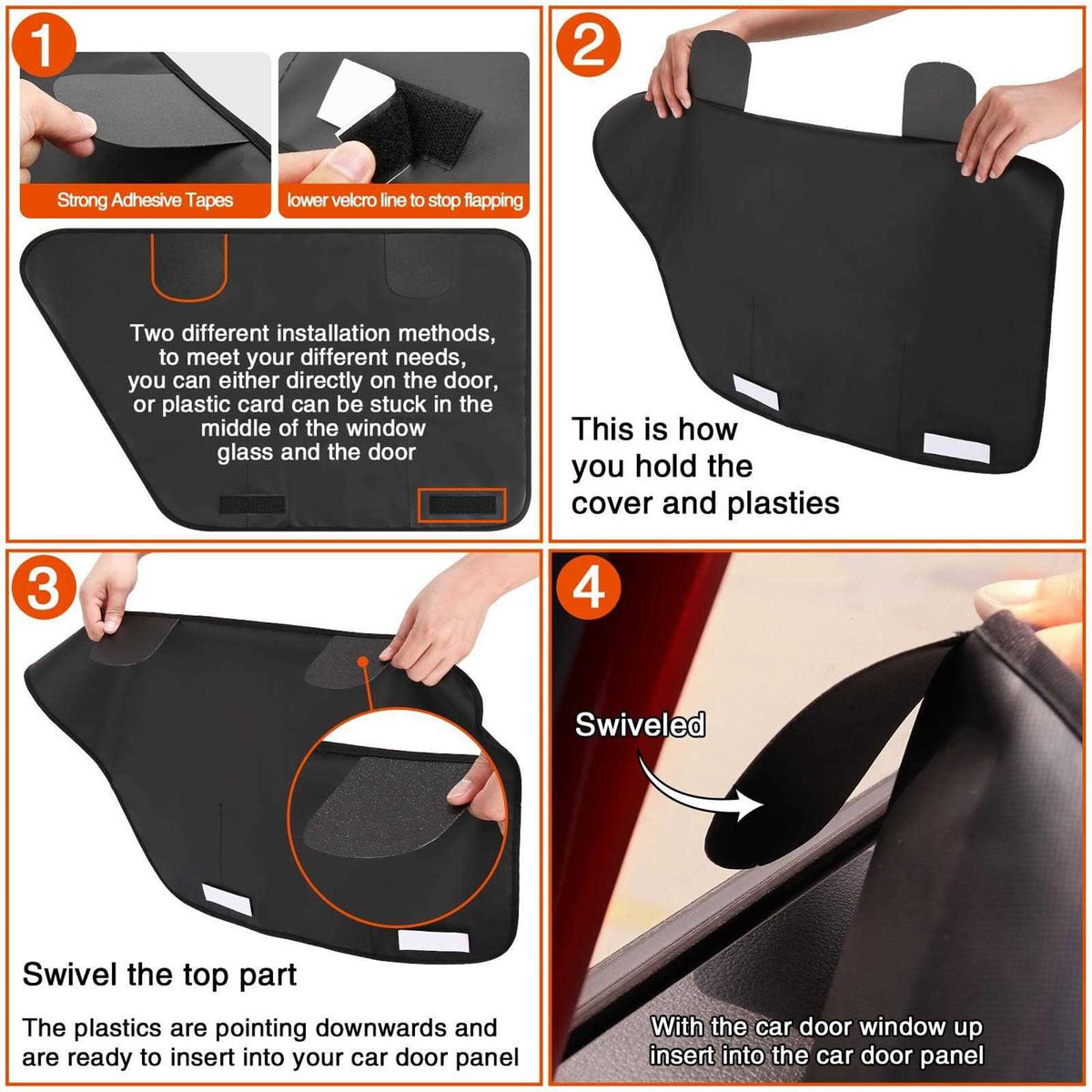 2 Pack Waterproof Pet Car Door Cover Protector K390