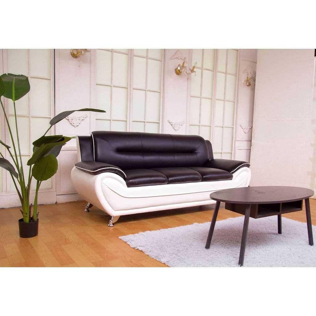 Red & Black Leatherette Sofa Set Q788