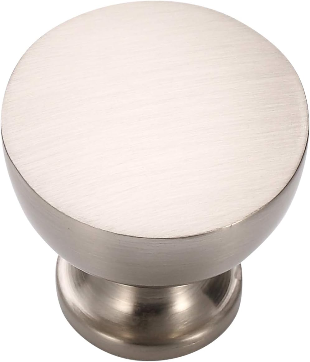 Flat Black 1-1/8 Inch Diameter Mushroom Round Cabinet Knobs 25 Pack P2700
