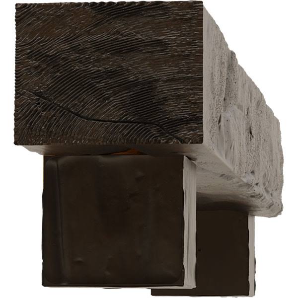Burnished Mahogany Faux Wood Fireplace Mantel Kit with Alamo Corbels V814676