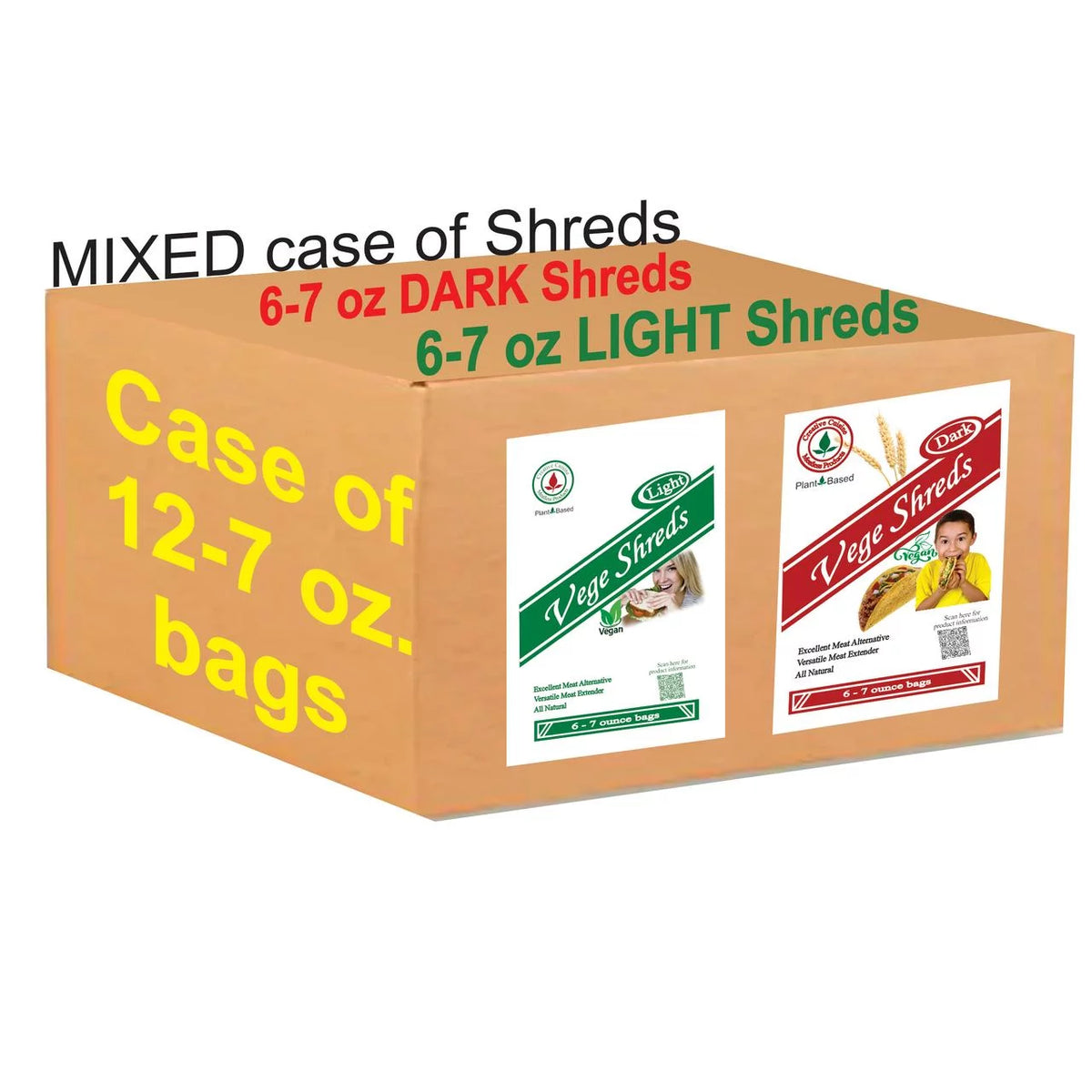Mixed Light & Dark Vege Shreds 12 - 7 oz. bags S738479
