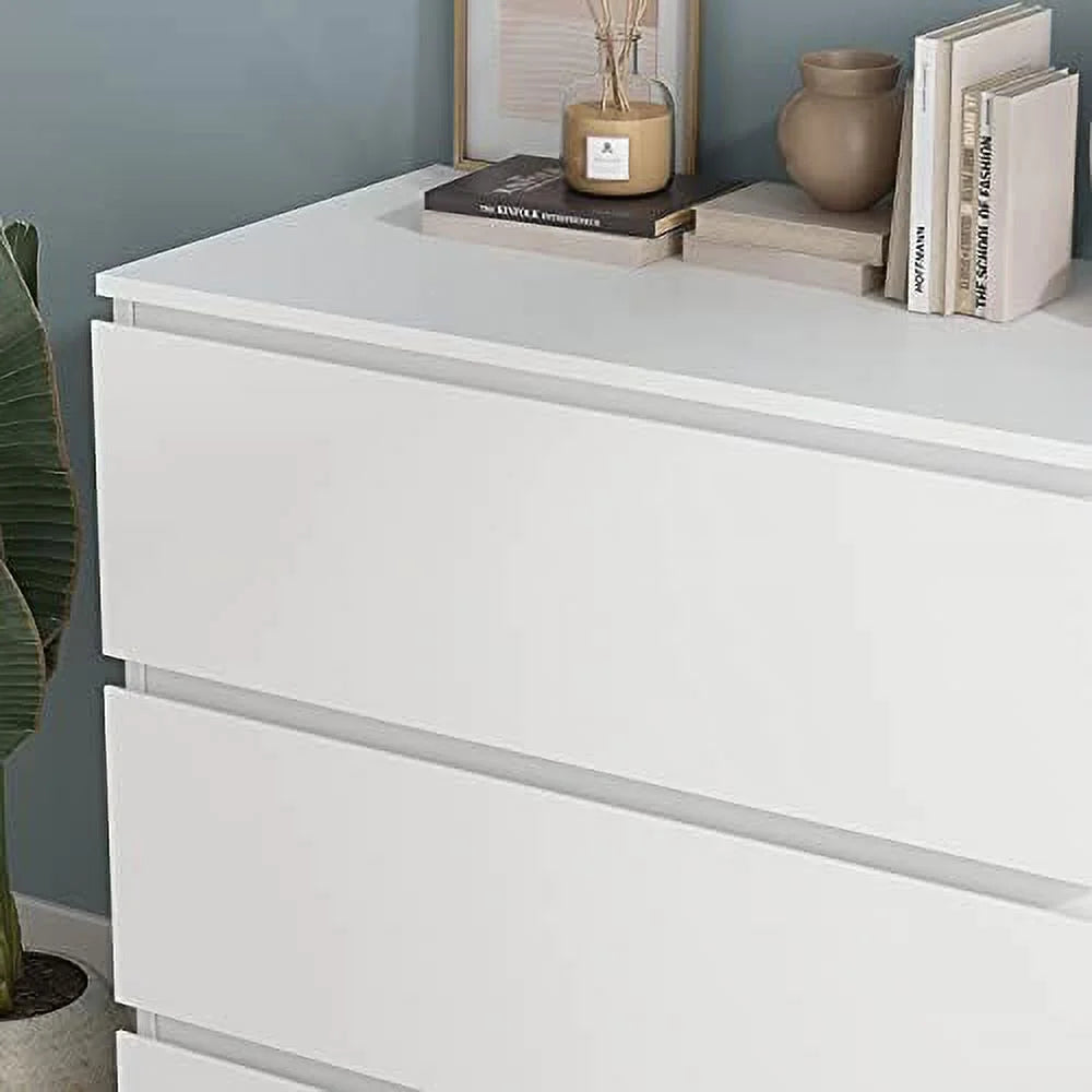 Modern 3-Drawer Wooden Dresser Chest Tower White I400129