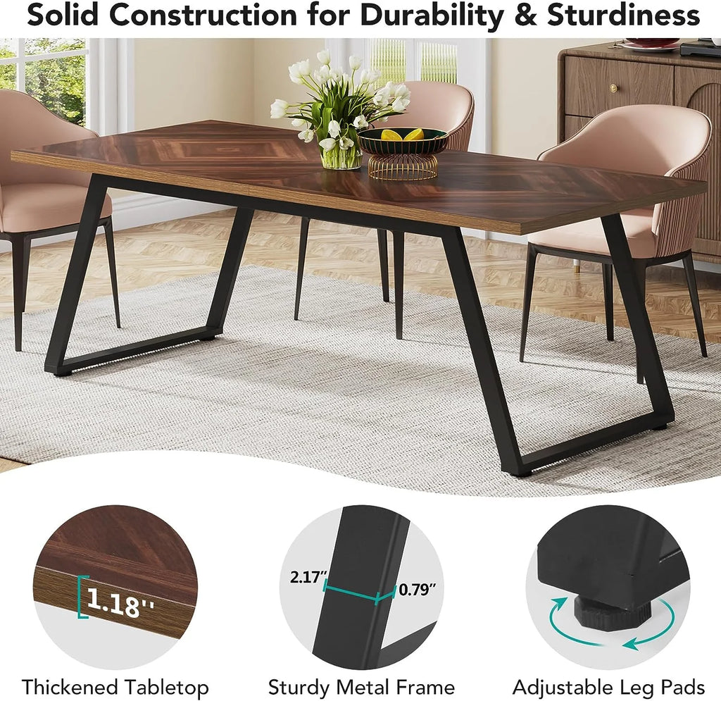 63" Brown Computer Desk with Thickened Frame X42791
