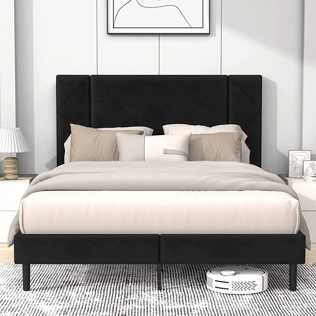 Queen Velvet Upholstered Bed Frame Q2476