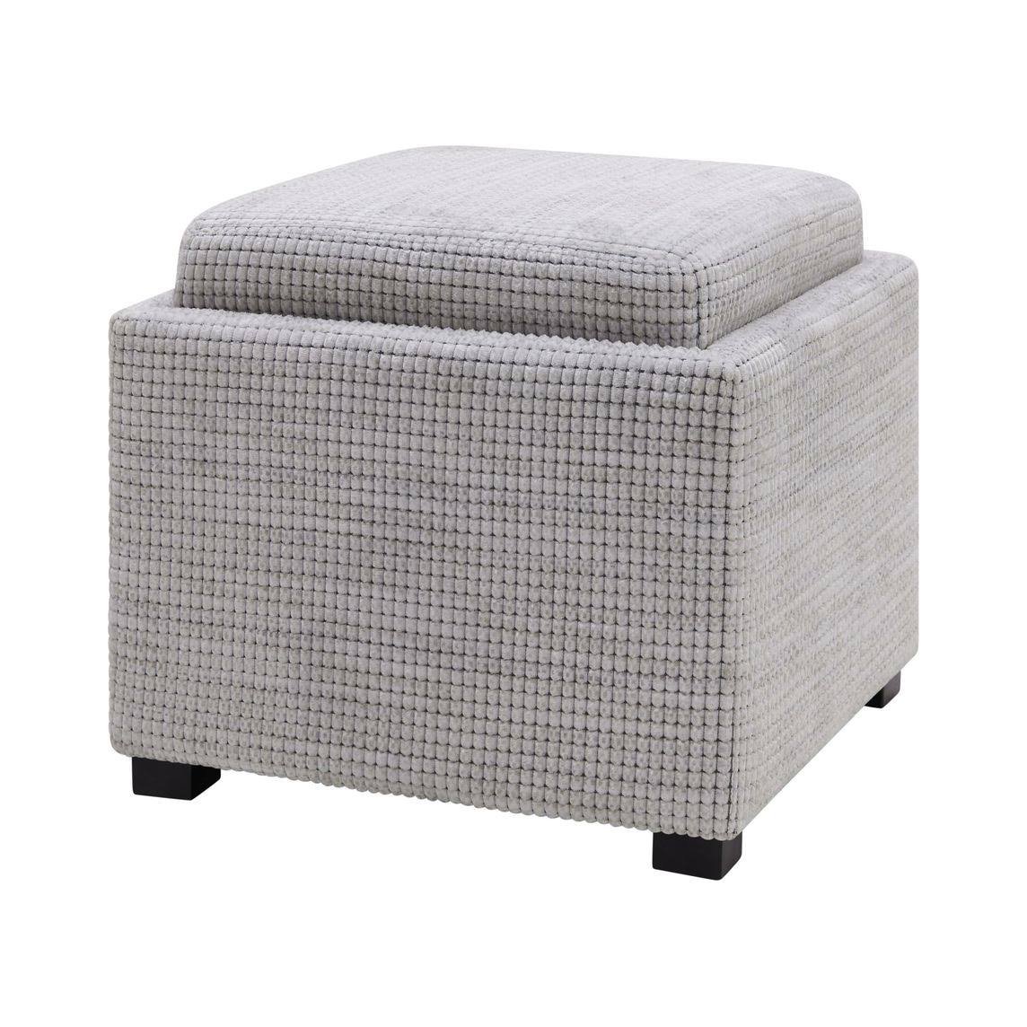Fabric Storage Ottoman with Tray E386923