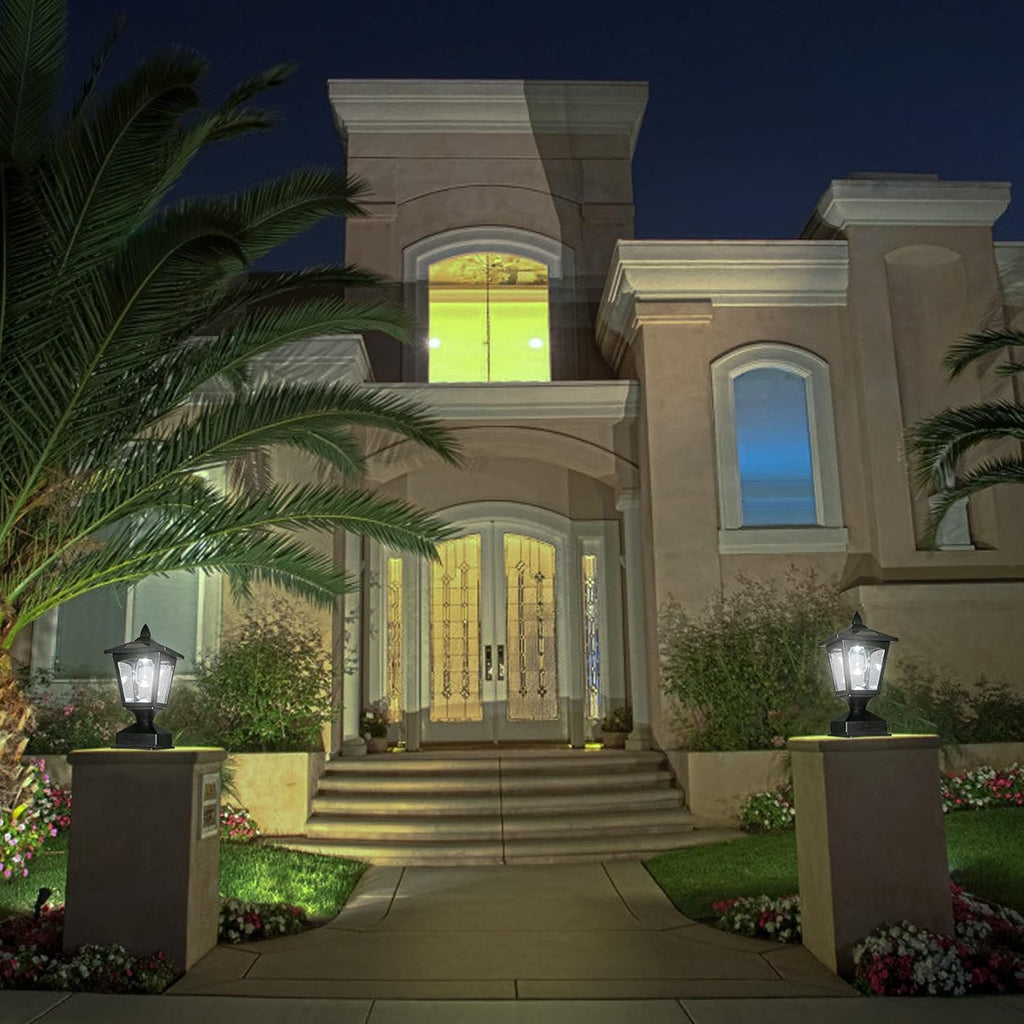 Black 15 Lumens Solar Post Lights (2 Pack) Z618112