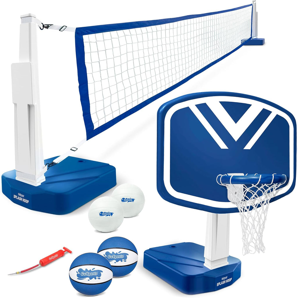 2-in-1 Pool Basketball Hoop & Volleyball Net Game Set B575470