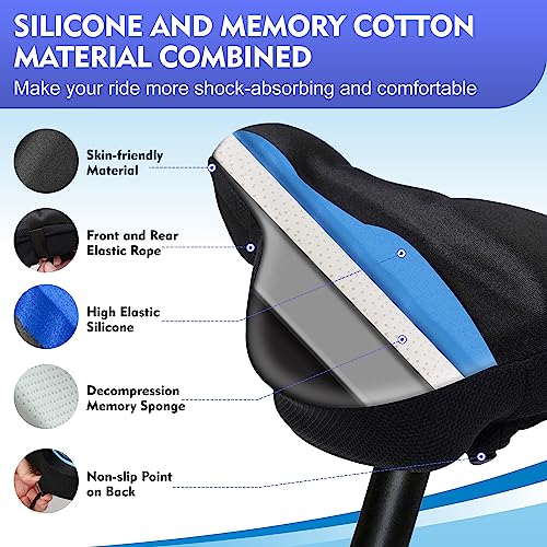 Gel Memory Foam Bike Seat Cushion Cover P538243