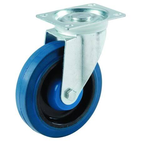 4 inch Blue Rubber Swivel Plate Caster A4413