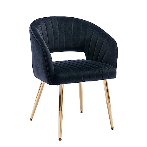 Velvet Upholstered Swivel Desk Chair with Gold Base M55005