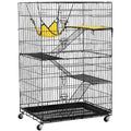 Black Rolling 4-Tier Small Animal Cage D8813