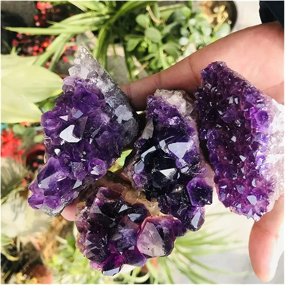 Natural Raw Amethyst Stone Crystal Cluster Specimen P383351