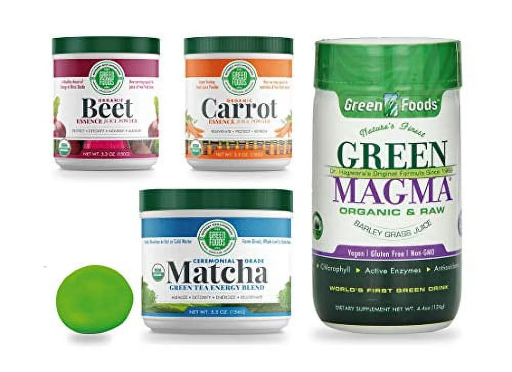 Organic Beet Carrot Matcha Green Foods Bundle J30473