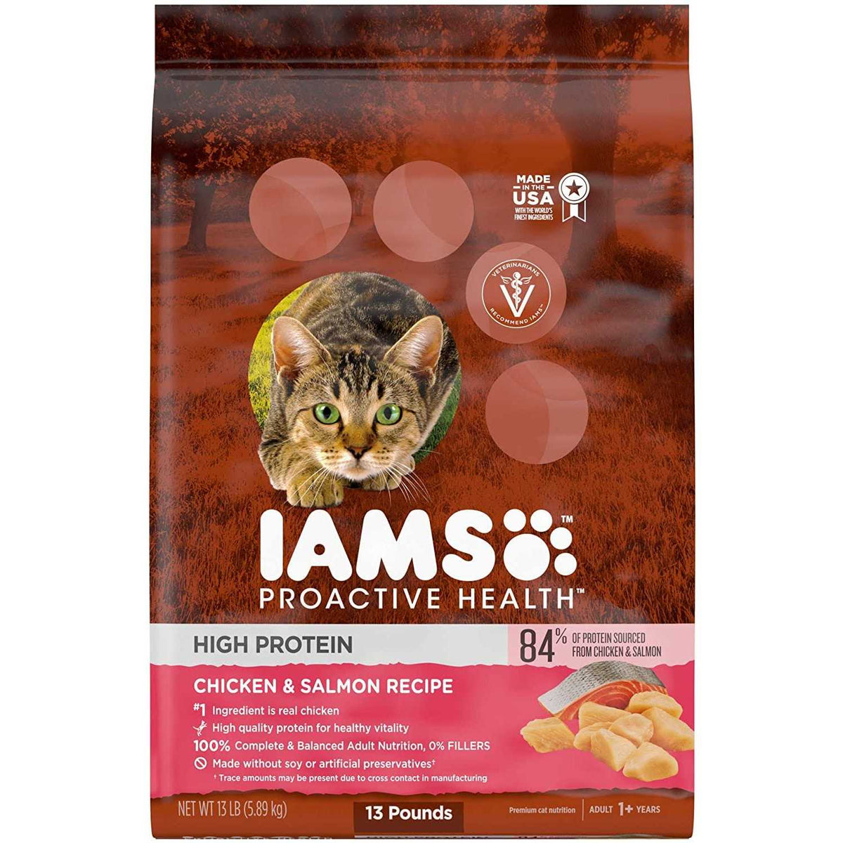 High Protein Adult Dry Cat Food with Chicken & Salmon G446556
