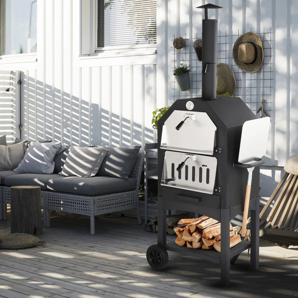 Outdoor Wood Fire Pizza Oven 14'' with Pizza Stone F531151