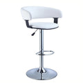 Adjustable Bar Stool in White and Chrome W173
