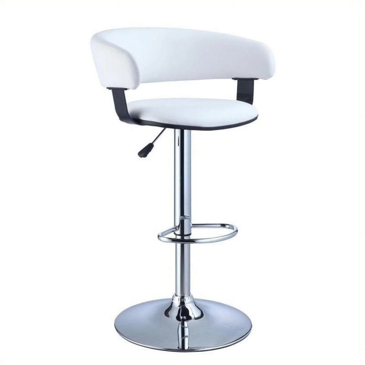 Adjustable Bar Stool in White and Chrome W173