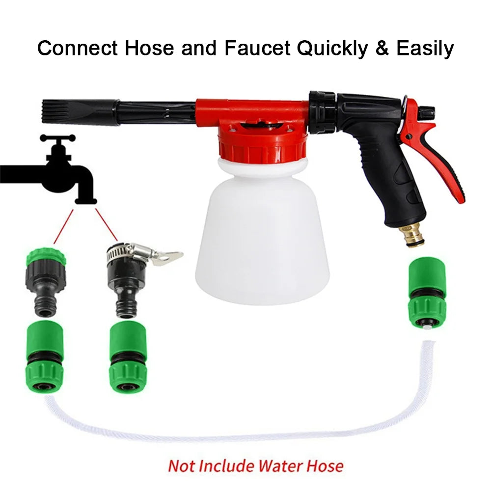 Foam Sprayer Nozzle Kit with 1 Liter Bottle Universal Connectors J851958