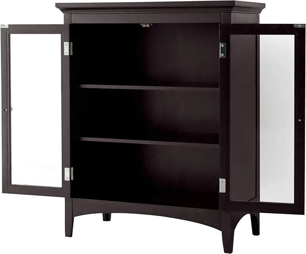 Wooden Floor Cabinet with 2 Glass Doors B1434
