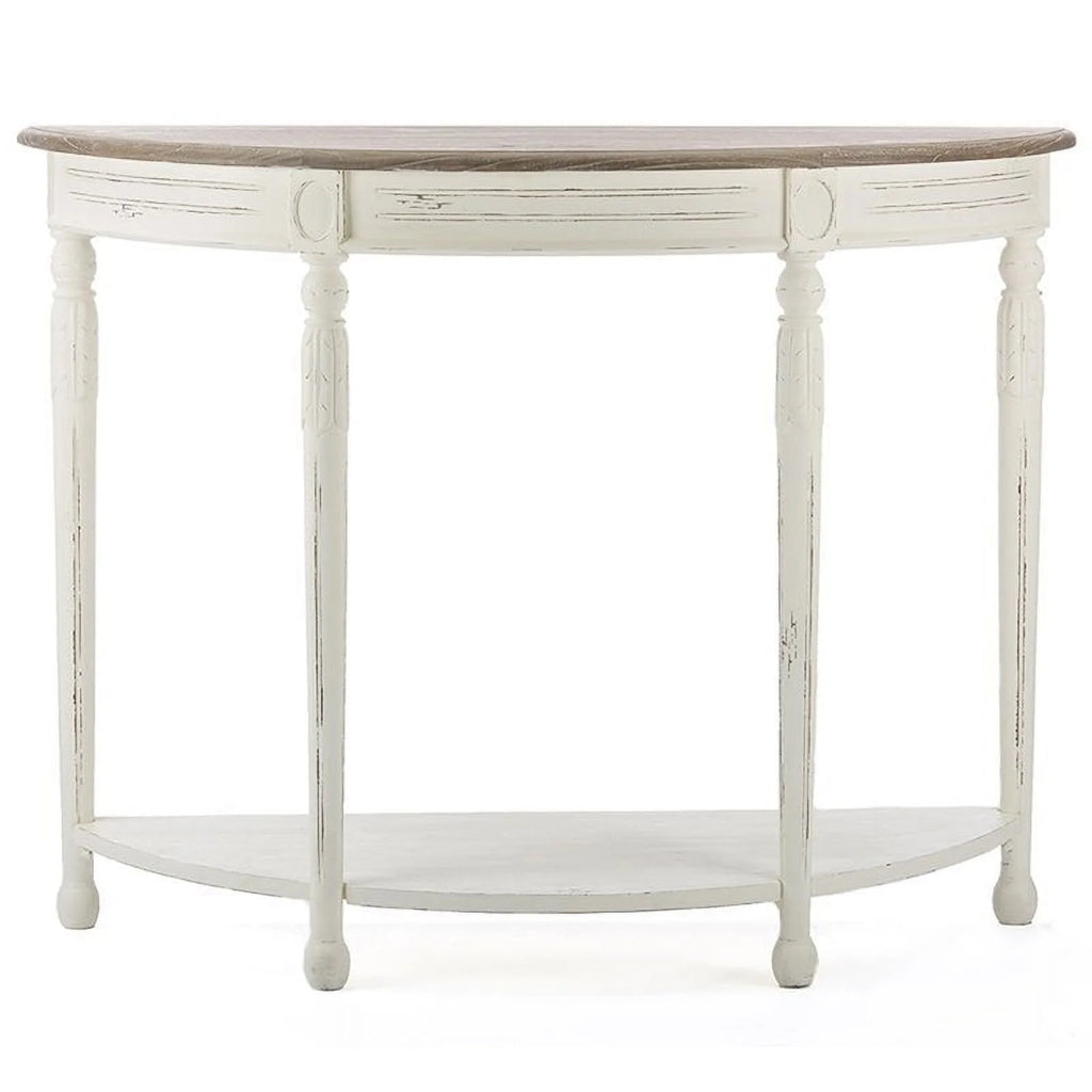 Antique White and Natural Console Table M62434
