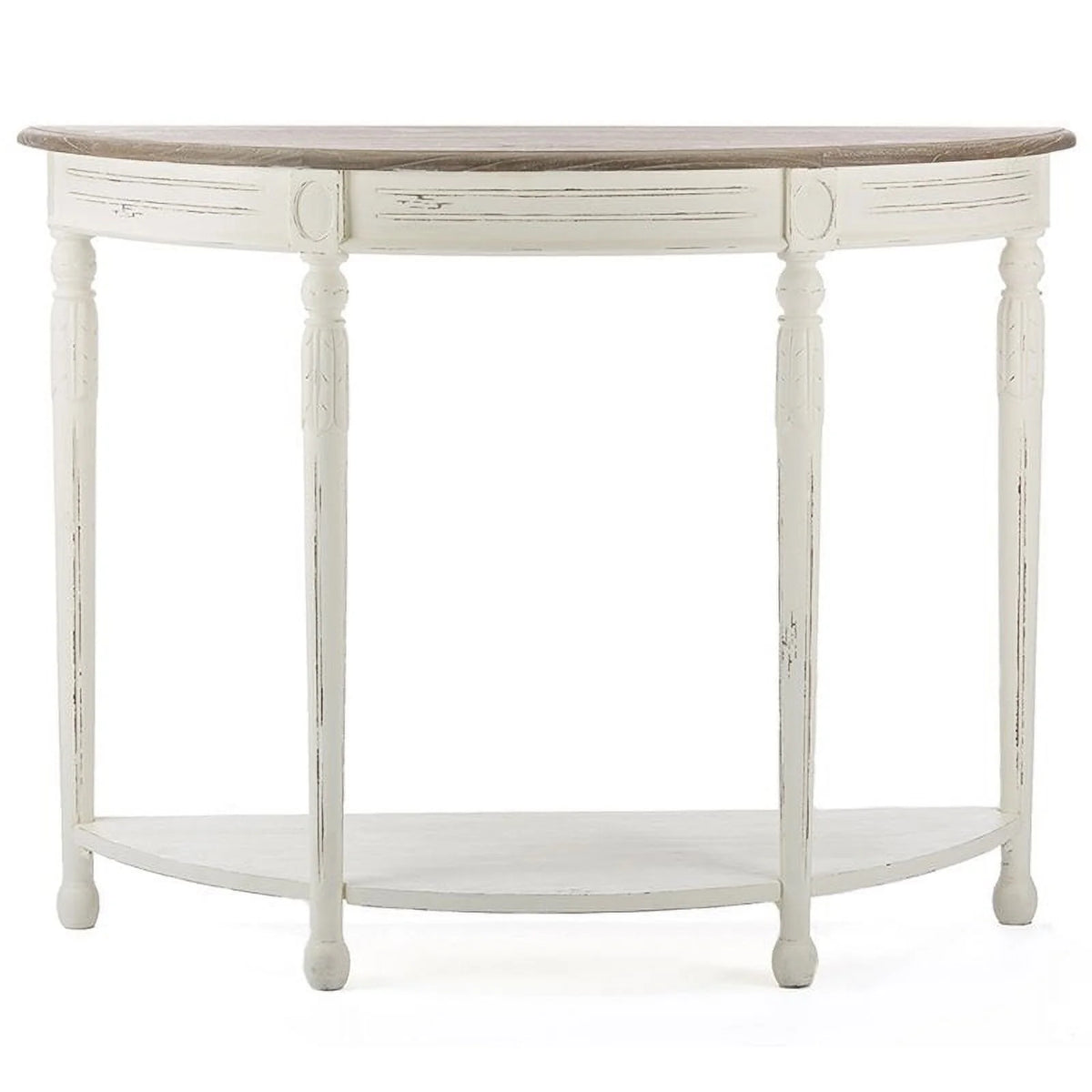 Antique White and Natural Console Table M62434
