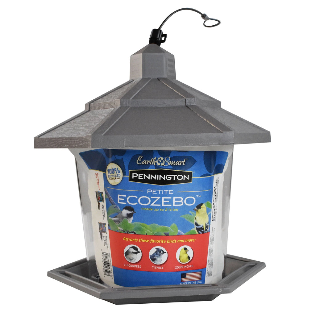 Gray Plastic 2.5 lb. Capacity Hopper Wild Bird Feeder R3416