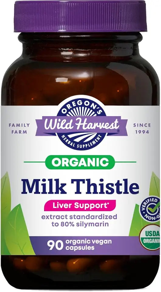 Organic Milk Thistle Herbal Supplement, 90 Count O352369