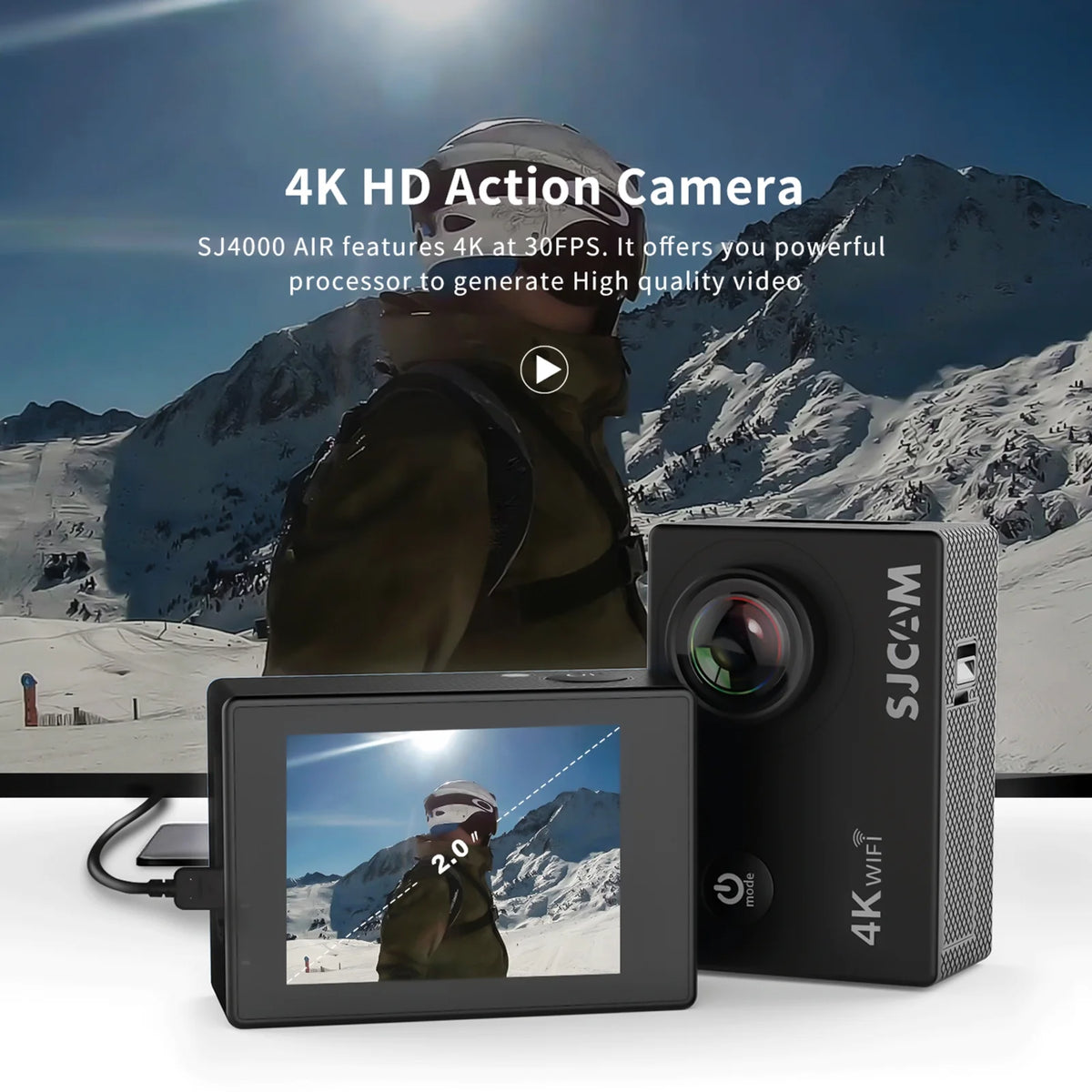 4k Waterproof Sports Camera with Case N17545