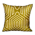 Goldenrod Velvet Geometric Throw Pillow Y826