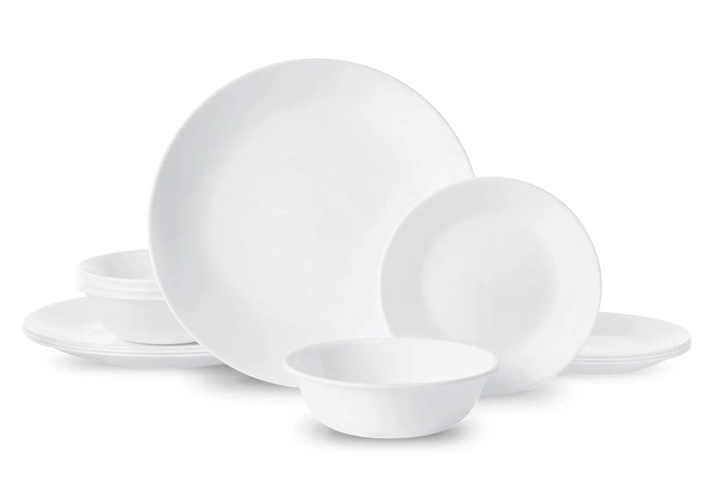 12-Piece White Round Dinnerware Set K65099