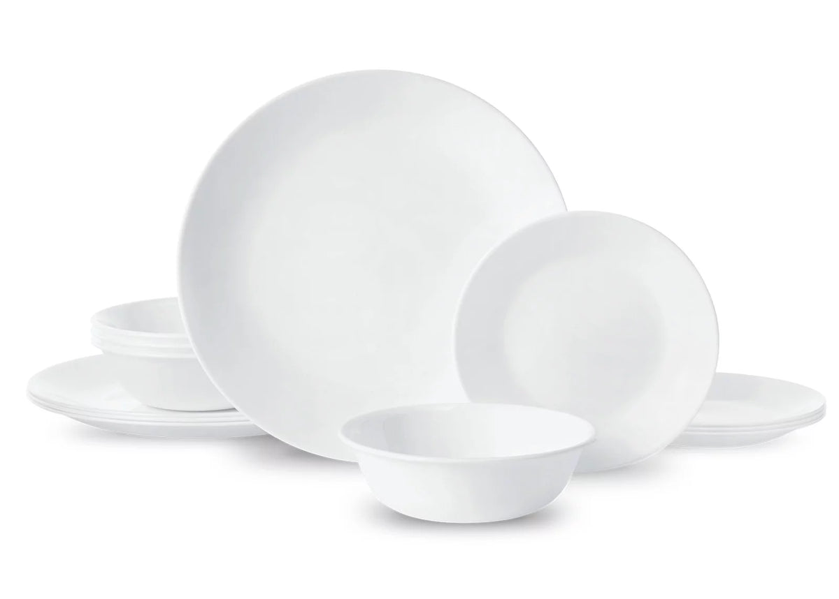 12-Piece White Round Dinnerware Set K65099