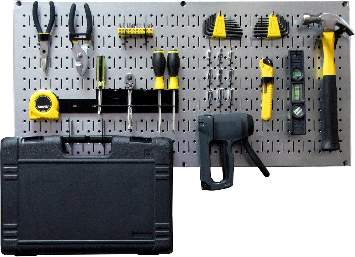 Red Pegboard Pack of 2 Metal Wall-Mounted Pegboard Tool Storage Unit U229