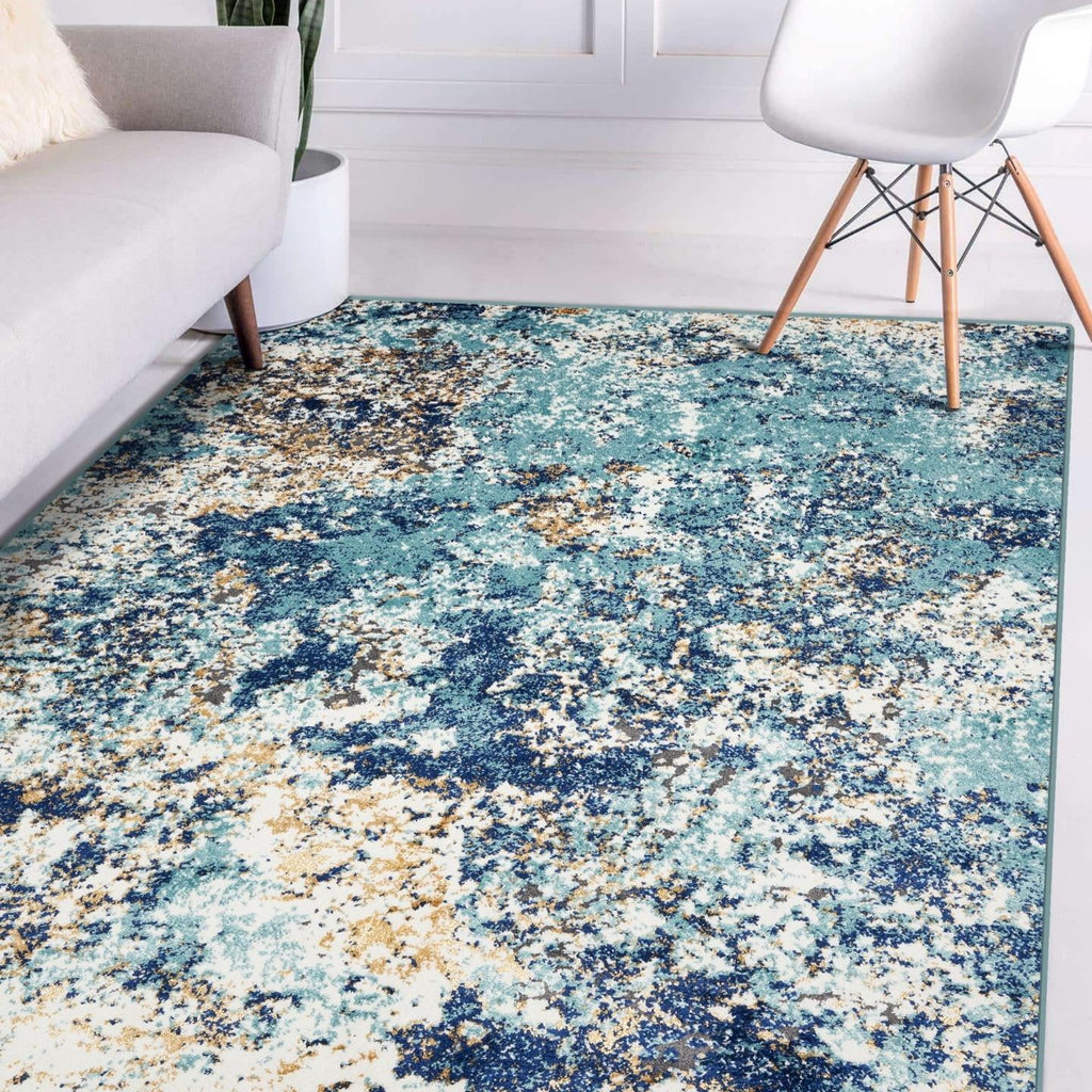 Modern Abstract Area Rug Blue 2x3 M921