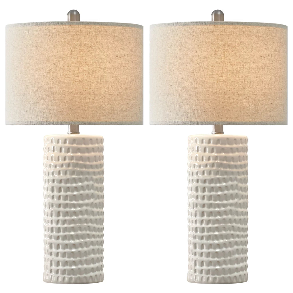 Ceramic Table Lamps Set of 2 White 24.5" Q57030