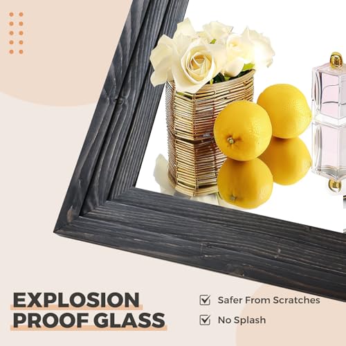 65"x24" Full Length Solid Wood Frame Floor Mirror Brown V82735