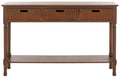 Rustic Brown Wood 3-Drawer Console Table T667