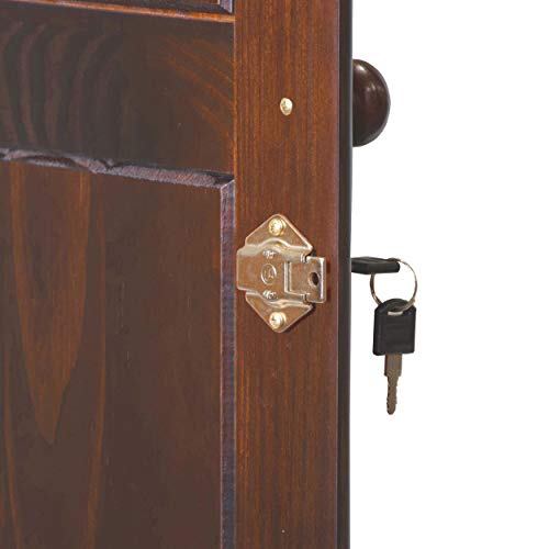 100% Solid Wood Armoire Wardrobe Closet, Java, 4 Shelves, 1 Clothing Rod, 2 Drawers, 1 Lock E852
