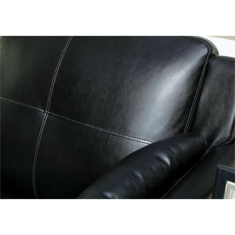 Black Tufted Faux Leather Accent Chair K689871