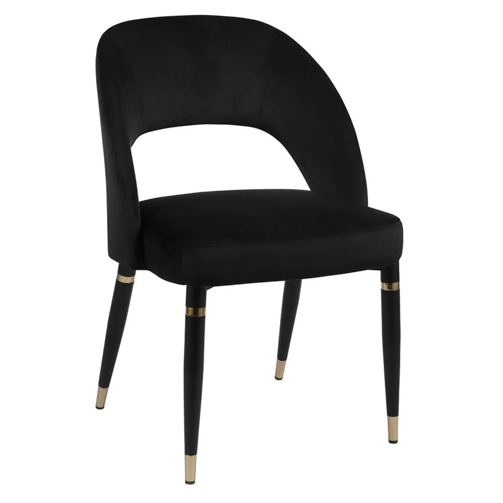 Black and Gold Set of Two Dining Chairs C644