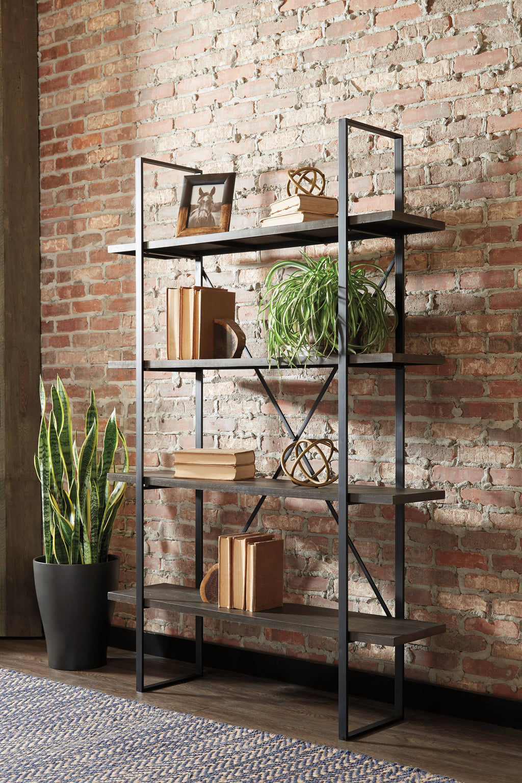 Black Gray Bookcase O409293