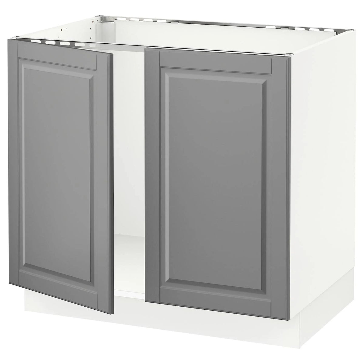White Bodbyn Gray Base Cabinet for Sink with 2 Doors Q918460