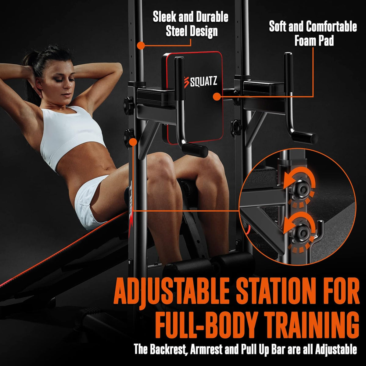 Multifunctional Pull-Up Workout Station with Steel Main Frame N99037