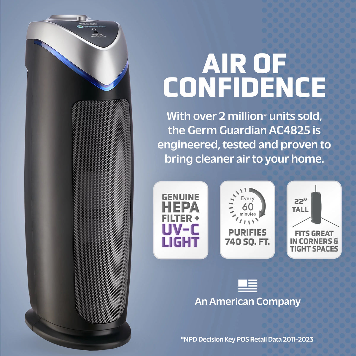 HEPA Air Purifier with UV-C, Gray K1928