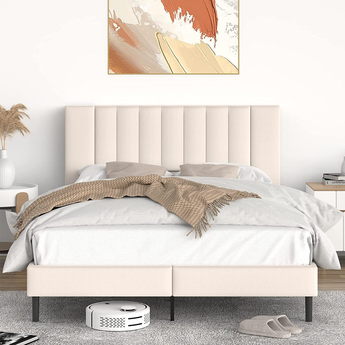 Queen Velvet Upholstered Bed Frame Q2476