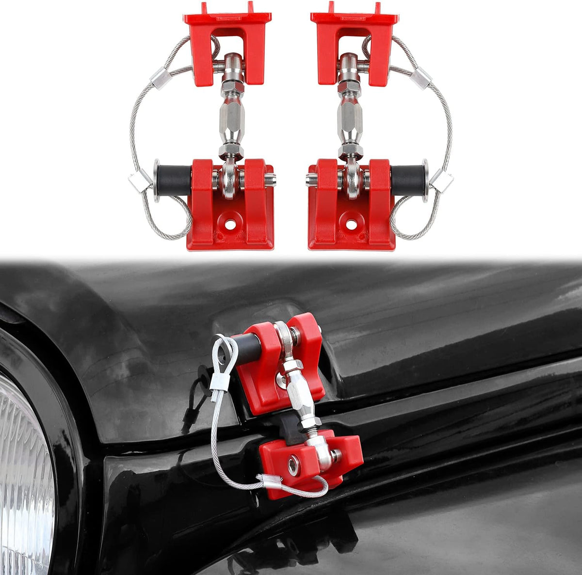Stainless Steel Locking Hood Latch Kit for Jeep Wrangler JK J5234