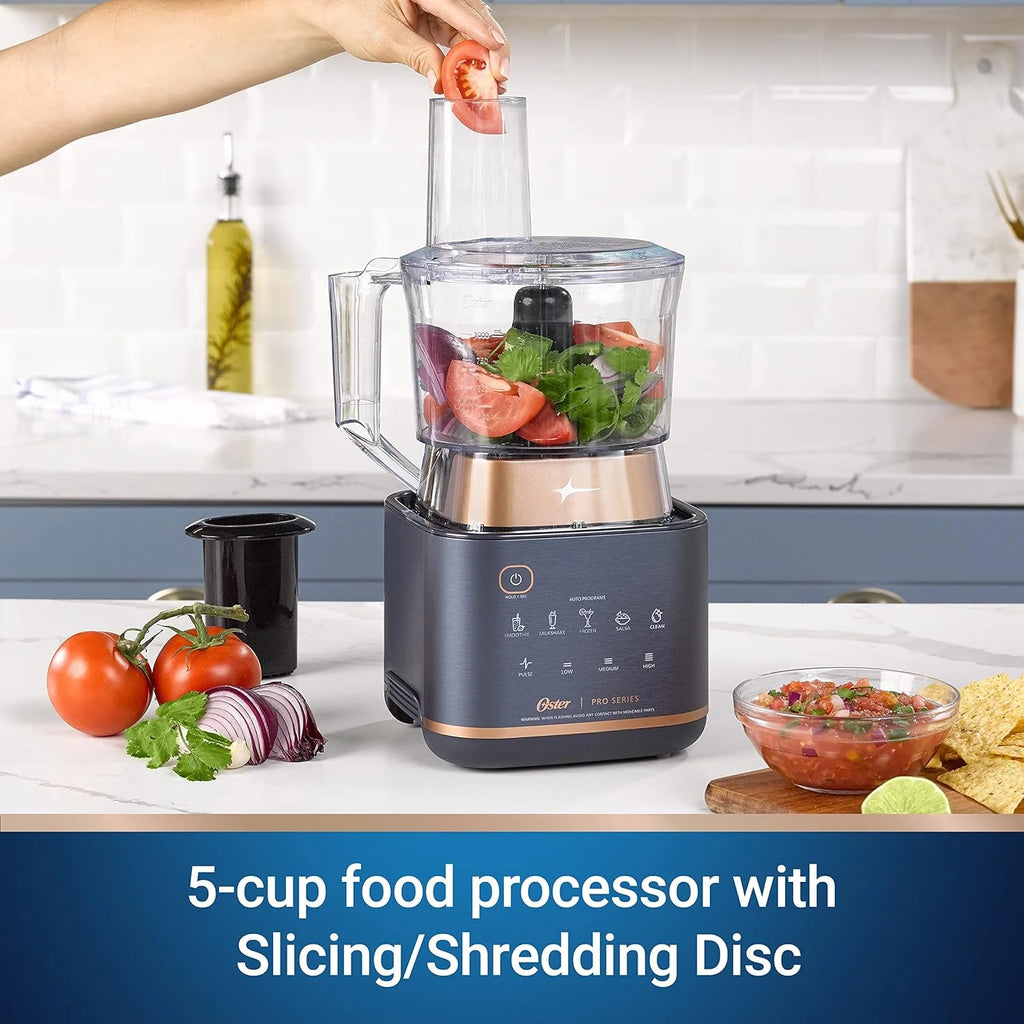 Kitchen System with XL 9-Cup Tritan Jar, Food Processor, 2 Blend-n-Go Cups, Mini Jar and Tamper Tool, Dark Blue C825